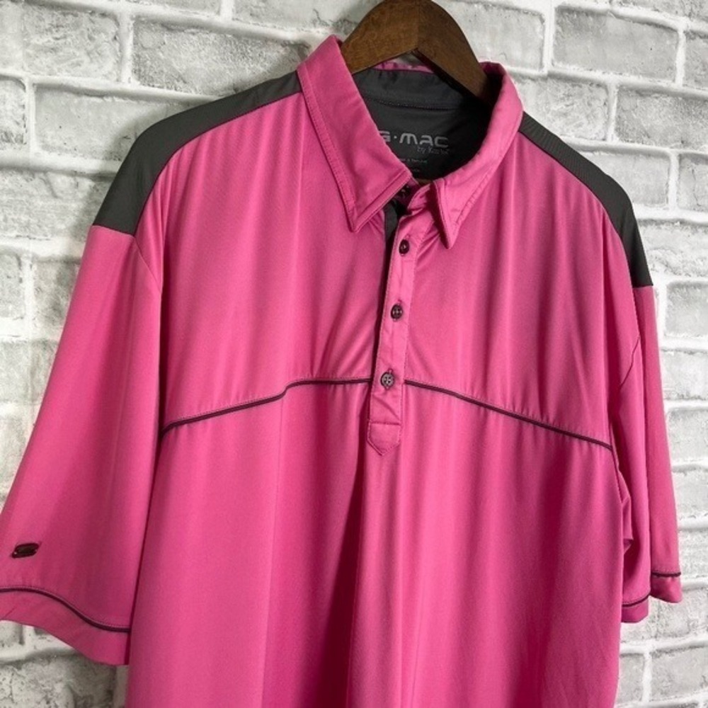 G-Mac by Kartel Hot Pink Performance Golf Polo Shirt Mens XL Polyester Stretch
